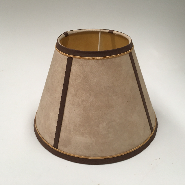 LAMPSHADE, Empire Style (Small) - Parchment w Brown Trim